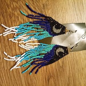 Colorful Beaded Fringe Earrings